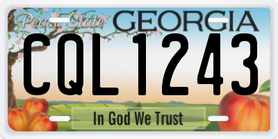 GA license plate CQL1243