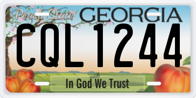 GA license plate CQL1244