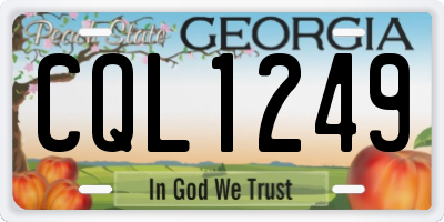 GA license plate CQL1249