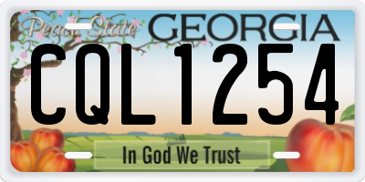 GA license plate CQL1254