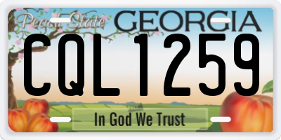 GA license plate CQL1259
