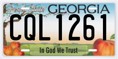GA license plate CQL1261