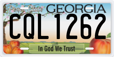 GA license plate CQL1262