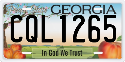 GA license plate CQL1265