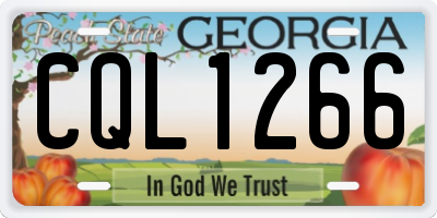 GA license plate CQL1266