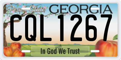 GA license plate CQL1267