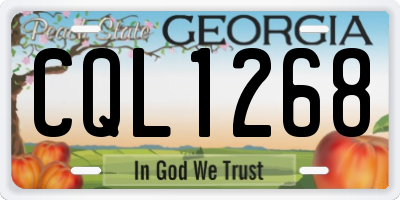 GA license plate CQL1268