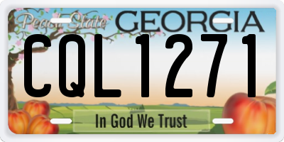 GA license plate CQL1271