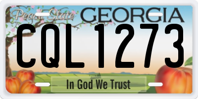 GA license plate CQL1273