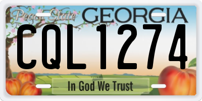 GA license plate CQL1274