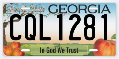 GA license plate CQL1281