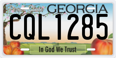 GA license plate CQL1285
