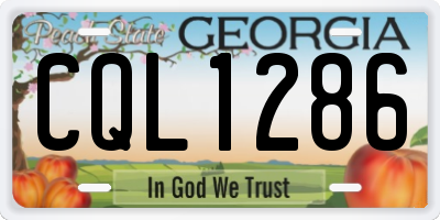 GA license plate CQL1286