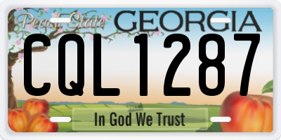 GA license plate CQL1287