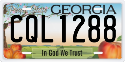 GA license plate CQL1288