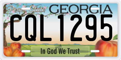 GA license plate CQL1295