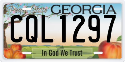 GA license plate CQL1297