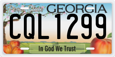GA license plate CQL1299