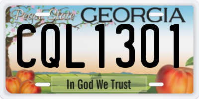 GA license plate CQL1301