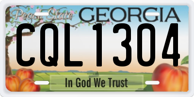 GA license plate CQL1304