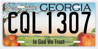 GA license plate CQL1307