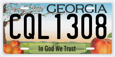 GA license plate CQL1308