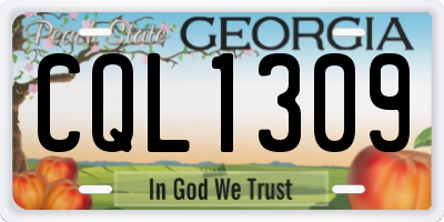 GA license plate CQL1309