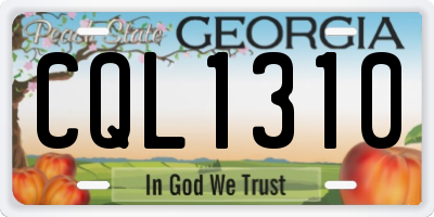GA license plate CQL1310