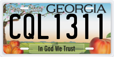 GA license plate CQL1311