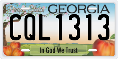 GA license plate CQL1313