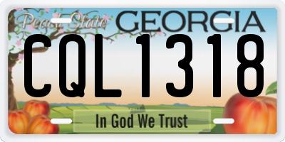 GA license plate CQL1318