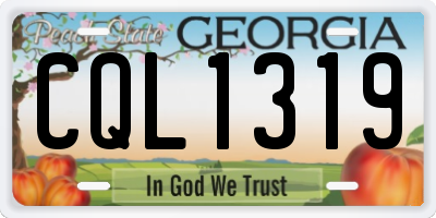 GA license plate CQL1319