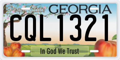 GA license plate CQL1321
