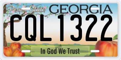 GA license plate CQL1322