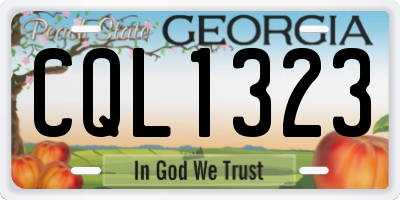 GA license plate CQL1323