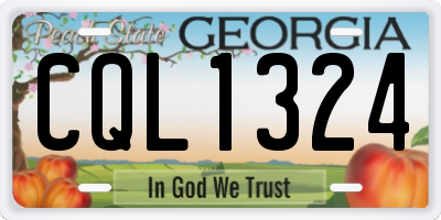 GA license plate CQL1324
