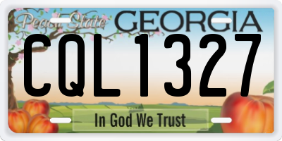 GA license plate CQL1327