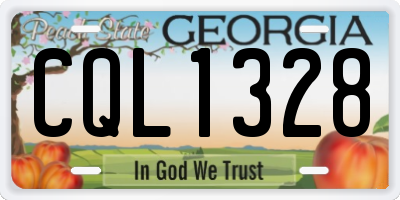 GA license plate CQL1328
