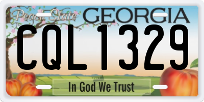 GA license plate CQL1329