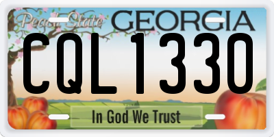 GA license plate CQL1330