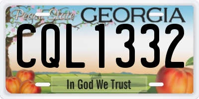 GA license plate CQL1332