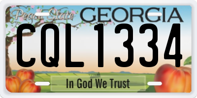 GA license plate CQL1334