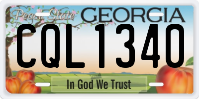 GA license plate CQL1340