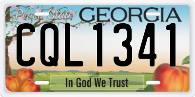 GA license plate CQL1341