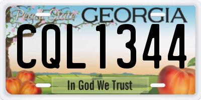 GA license plate CQL1344