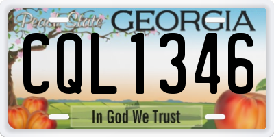 GA license plate CQL1346