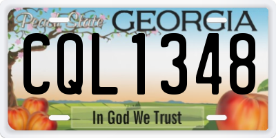 GA license plate CQL1348
