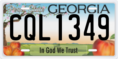 GA license plate CQL1349