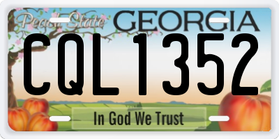 GA license plate CQL1352
