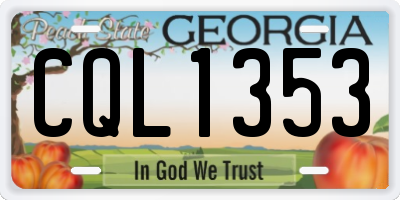 GA license plate CQL1353
